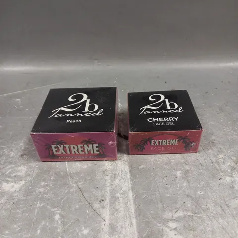 SEALED 2BTANNED LOT OF 2 ASSORTED PRODUCTS TO INCLUDE - CHERRY FACE GEL - PEACH INTENSIFYING GEL