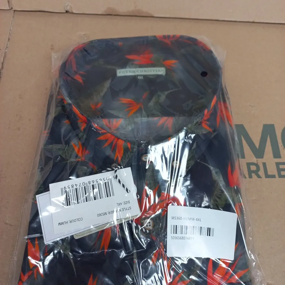 PETER CHRISTIAN MEN'S TROPICAL PRINT SHIRT – 4XL