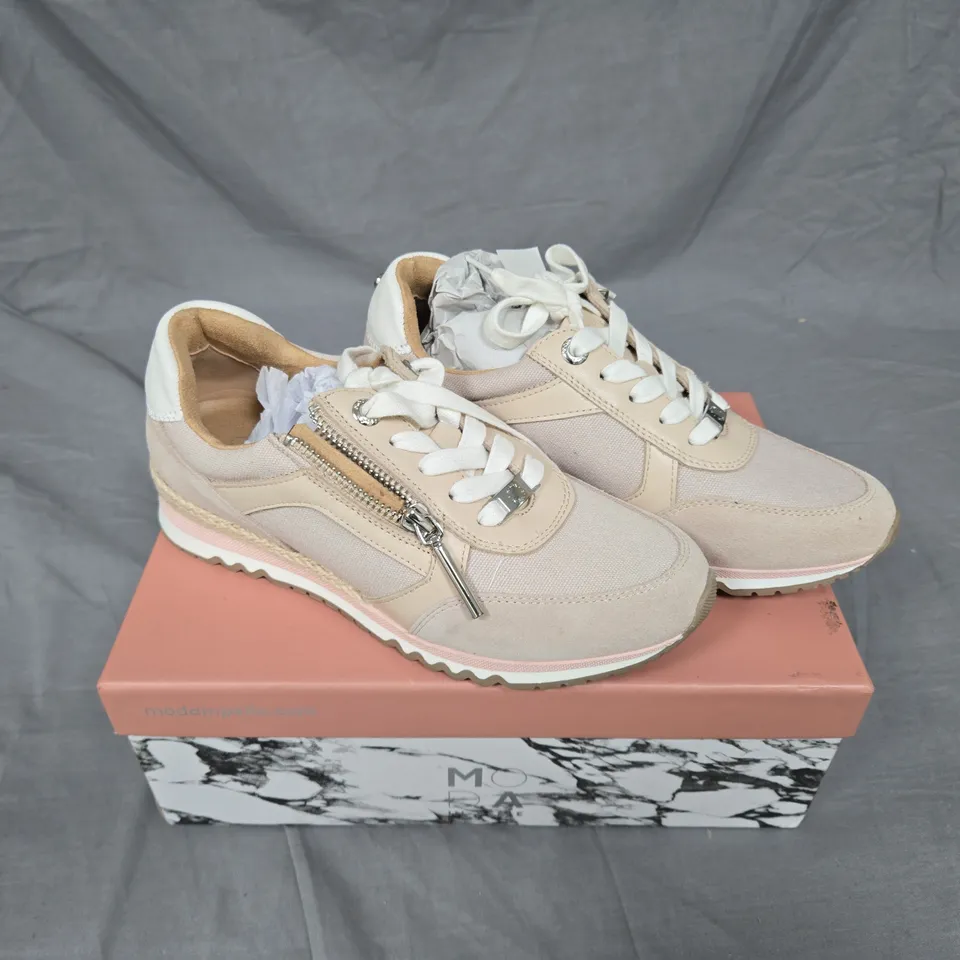 MODA IN PELLE WOMEN'S BEIGE TRAINERS WITH SIDE ZIP EU SIZE 37