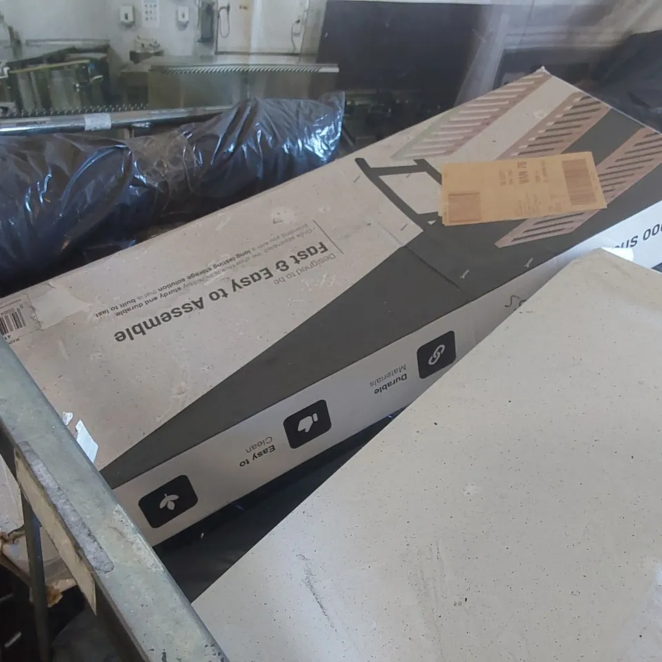 CAGE CONTAINING A LARGE QUANTITY OF ASSORTED ITEMS INCLUDING: BAMBOO SHOE RACK, YOGA MAT ECT // CAGE NOT INCLUDED 