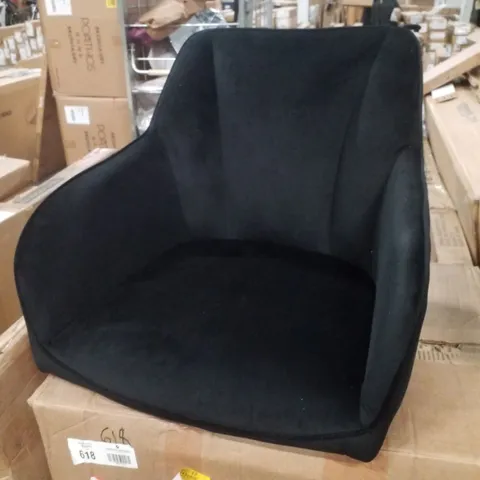 BOXED SET OF 2 BLACK VELVET DINING CHAIRS
