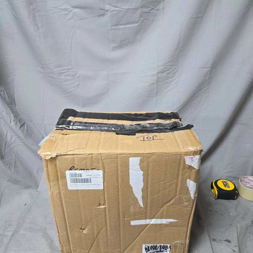 HOME STORIES SET OF 2 INDOOR / OUTDOOR LED EFFECT LANTERNS.