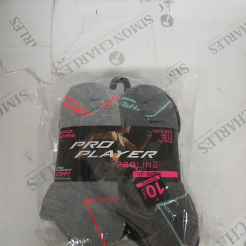 PACK OF 10 PRO PLAYER WOMENS SOCKS SIZE 4-8