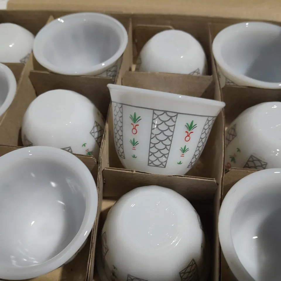 BOXED SET OF 12 TEA CUPS