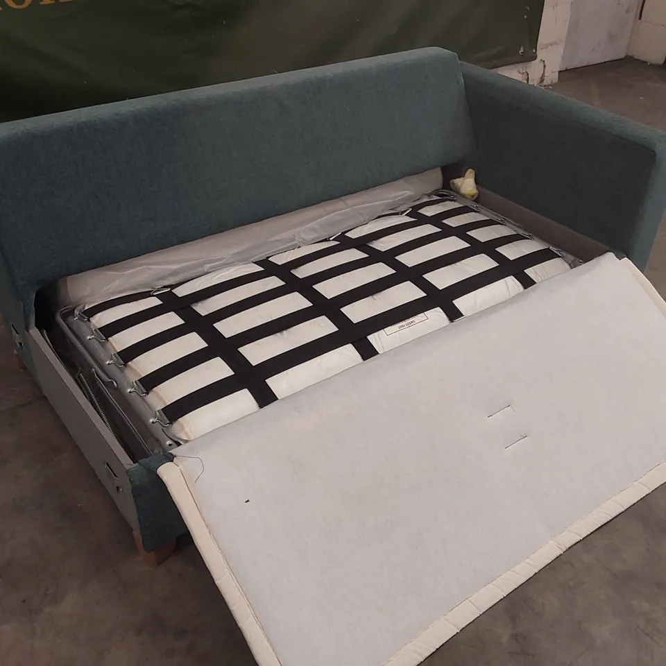 QUALITY DESIGNER CORNER SOFA BED SECTION PIECE - TURQUOISE FABRIC