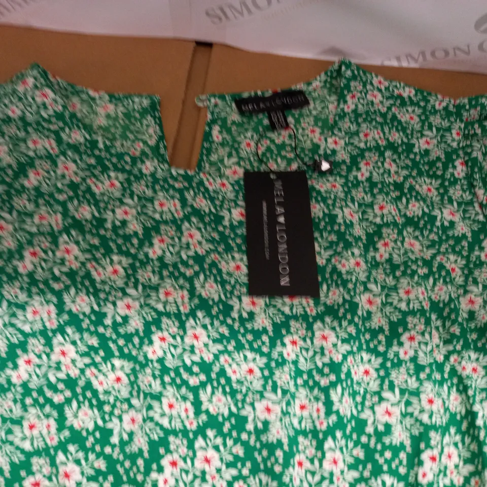 MELA LONDON GREEN FLORAL DRESS - UK 20