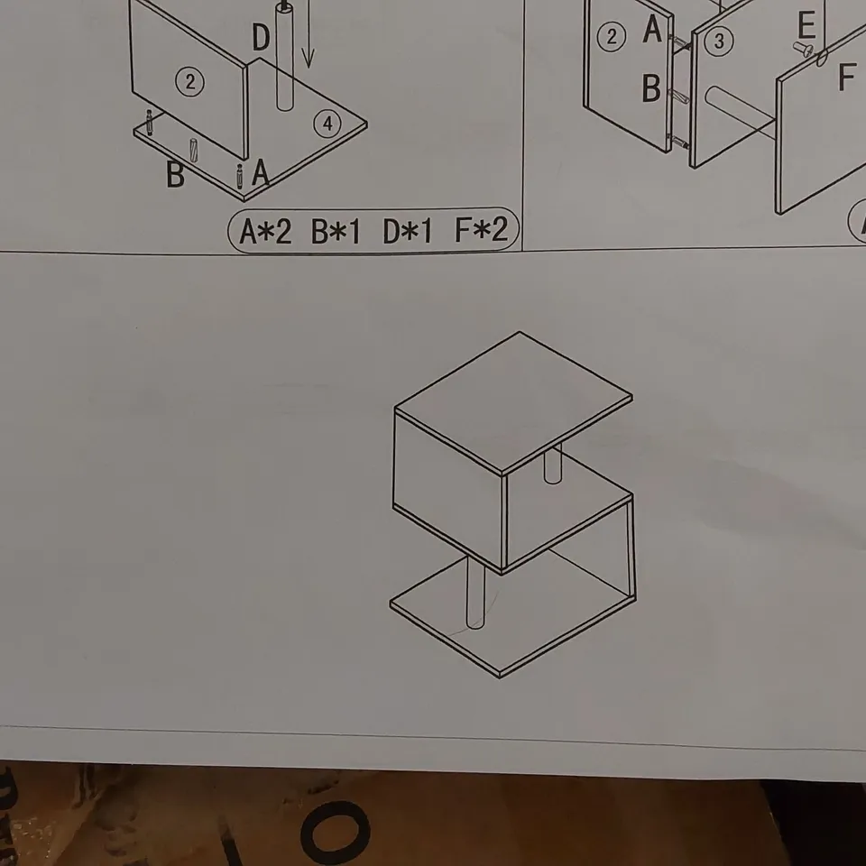 BOXED WHITE S SHAPED SHELVES (1 BOX)