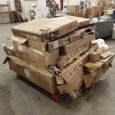 PALLET OF ASSORTED INCOMPLETE DESIGNER FURNITURE PARTS AND PIECES