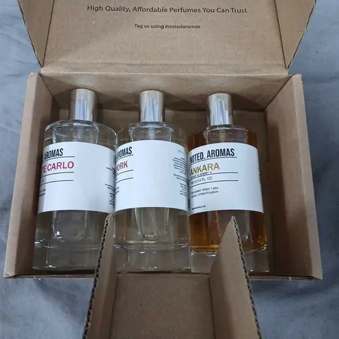 BOXED NOTED AROMAS THREE FRAGRANCE GIFT SET