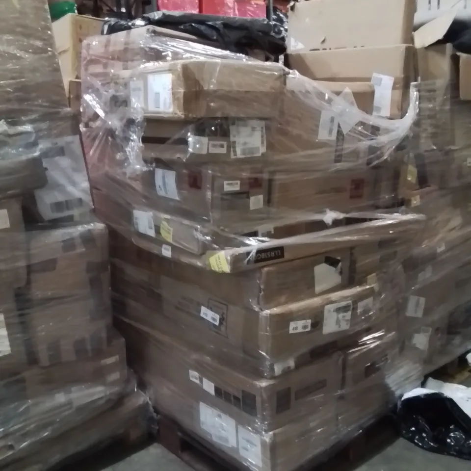 PALLET OF ASSORTED HOUSEHOLD GOODS AND PRODUCTS TO INCLUDE;TRASH CAN,MAILBOX,CLOTHES DRYING RACK