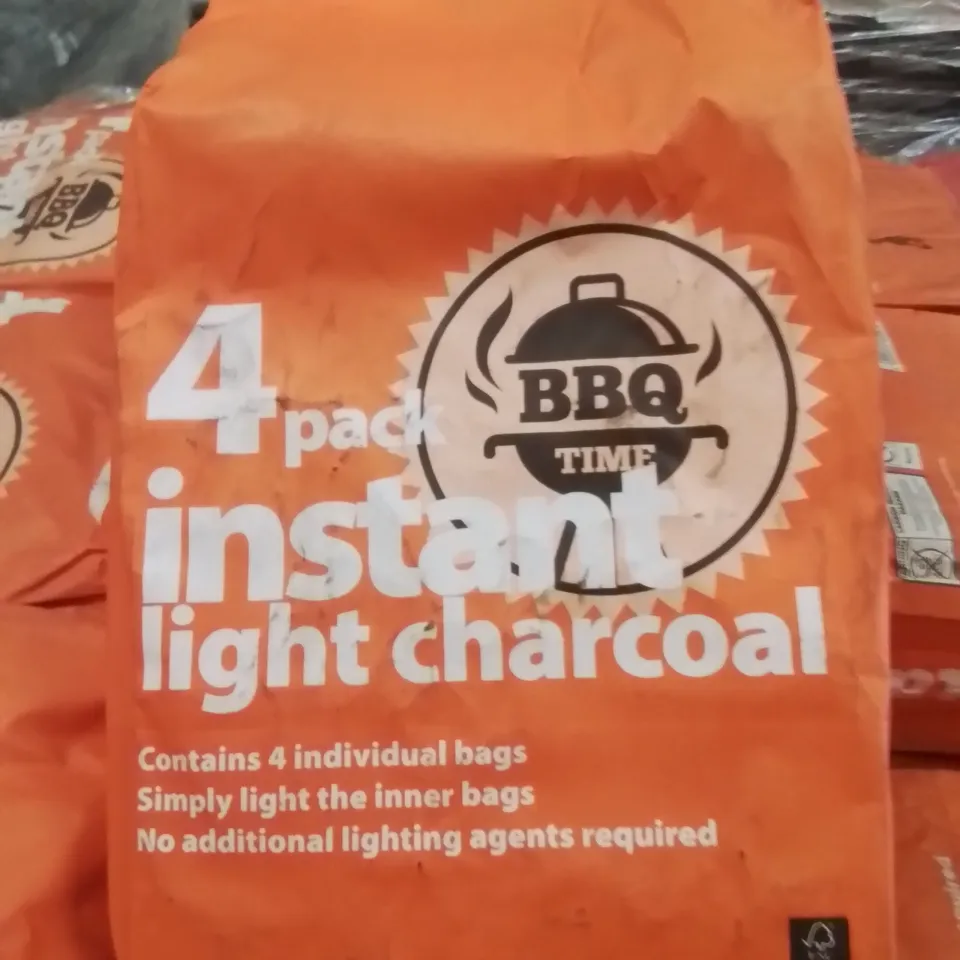 PALLET CONTAINING APPROXIMATELY 100 BRAND NEW 4 PACK INSTANT LIGHT CHARCOAL BAGS