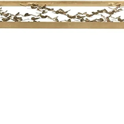 BOXED SAFAVIEH GLAM IRON LEAF DESKS - GOLD/CLEAR (1 BOX)