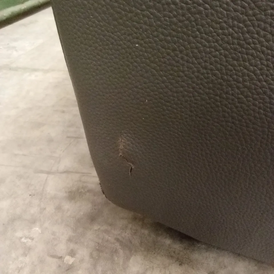 EDISON 3 SEATER LUXURY FAUX LEATHER MANUAL RECLINER SOFA - CHARCOAL RRP £799