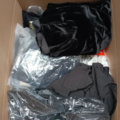 LARGE BOX OF APPROXIMATELY 25 ASSORTED CLOTHING ITEMS IN VARIOUS COLOURS, STYLES AND SIZES - COLLECTION ONLY