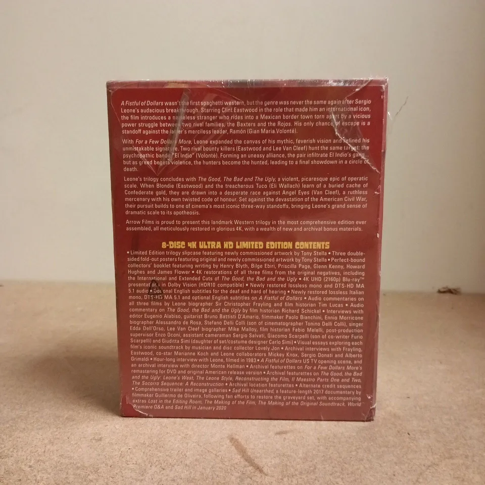 SEALED CLINT EASTWOOD "THE DOLLARS TRILOGY" 8-DISC 4K ULTRA HD LIMITED EDITION BOX SET
