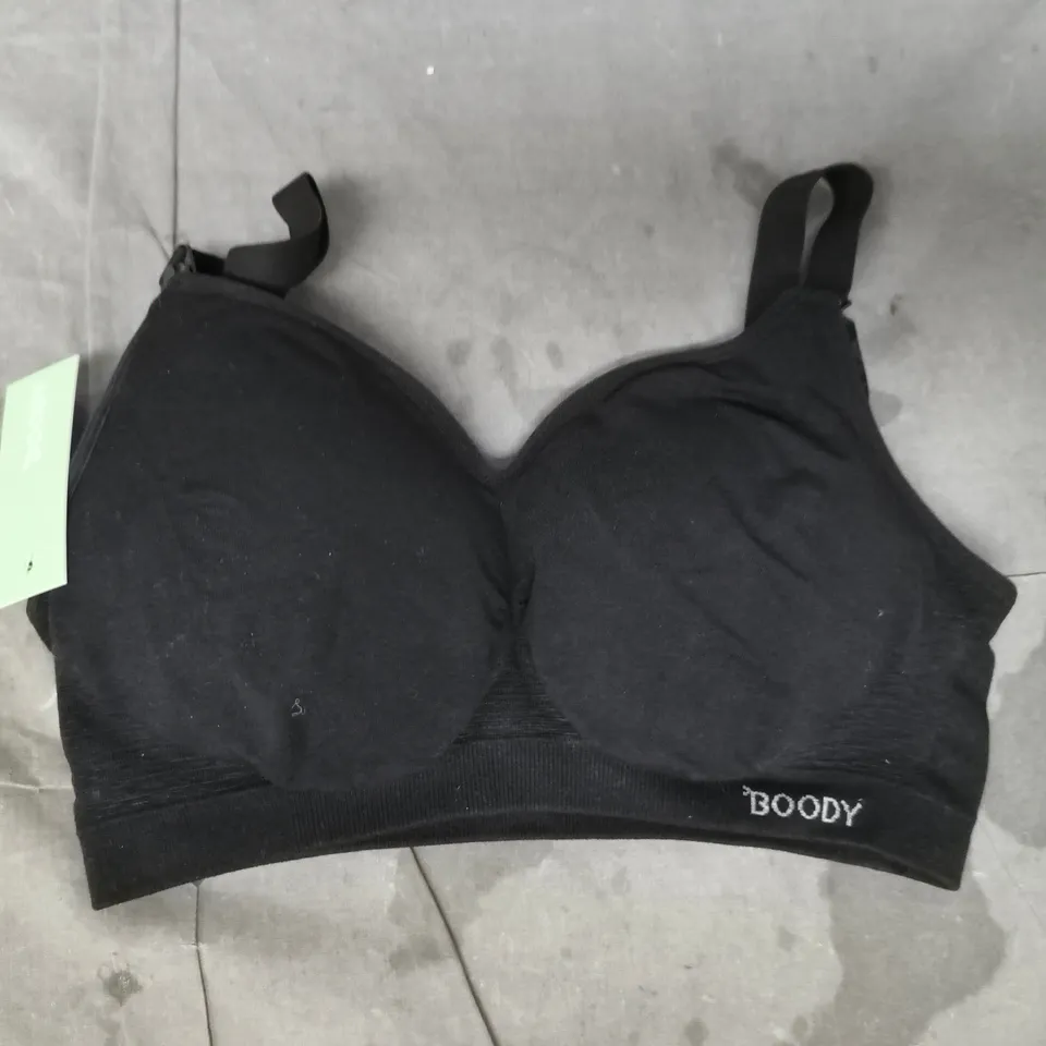 BOODY WIRELESS MATERNITY BRA IN BLACK SIZE LARGE