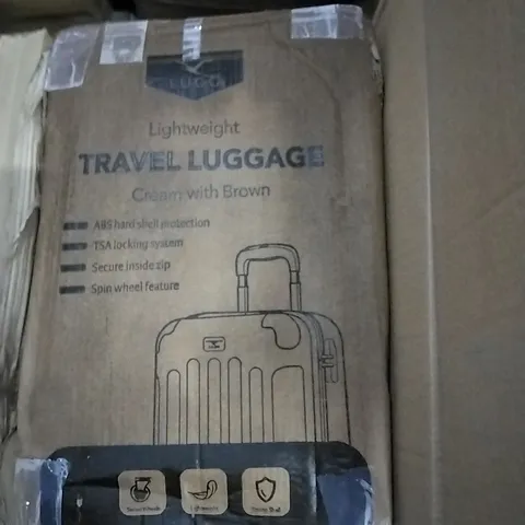 BOXED LUGG LIGHTWEIGHT TRAVEL CASE - CREAM & BROWN 