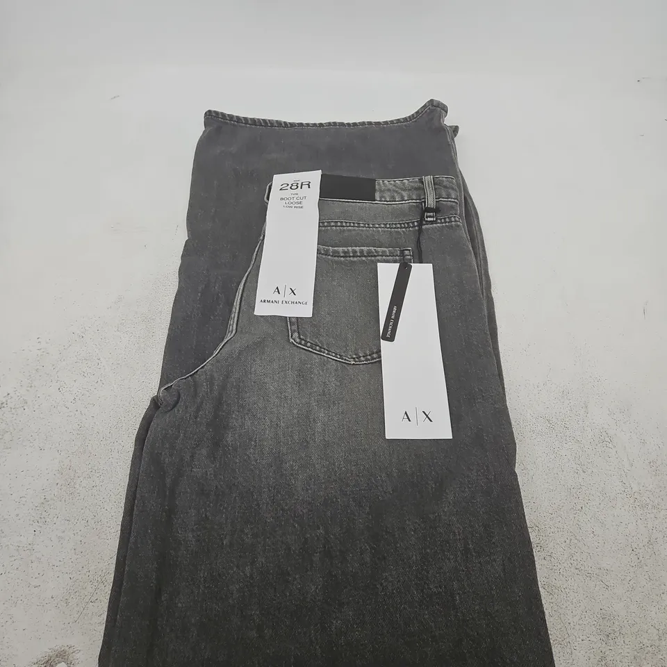 ARMANI EXCHANGE JEANS – 28R BOOT CUT LOOSE LOW RISE