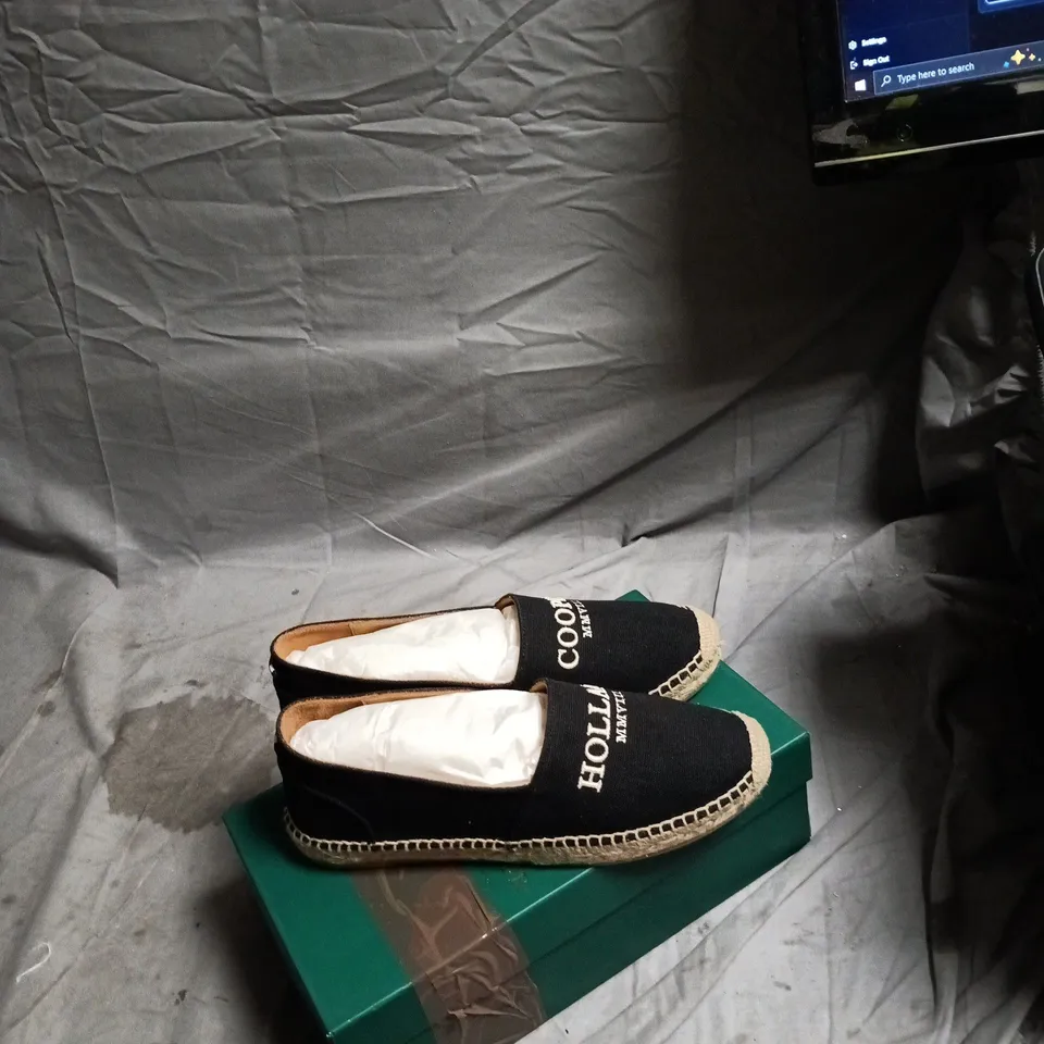 HOLLAND COOPER RIVIERA ESPADRILLE SANDALS – BLACK, UK 6 (EU 39)