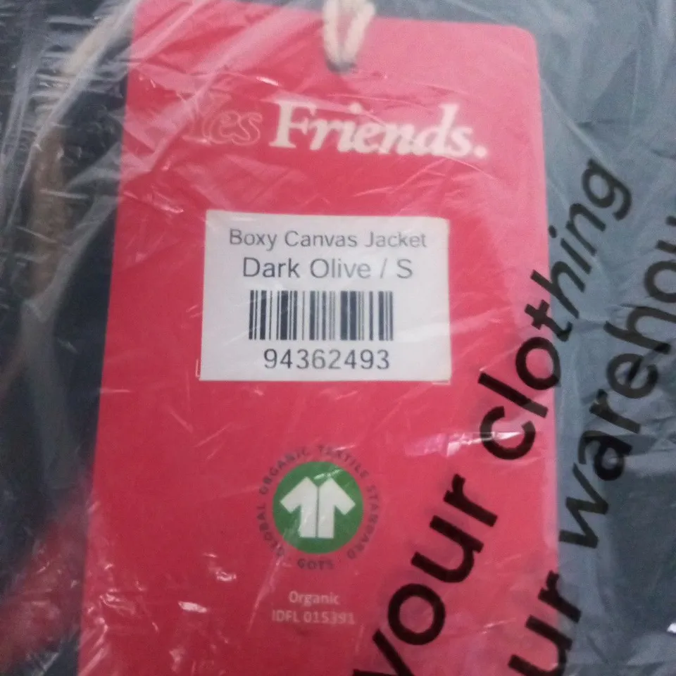 BOXY CANVAS JACKET DARK OLIVE / S – YES FRIENDS (UK S)
