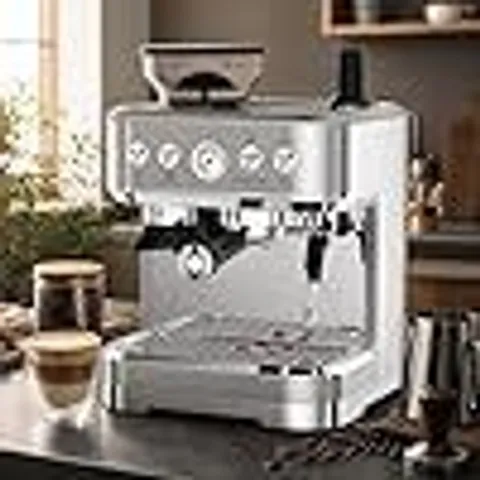 GARVEELIFE BEAN TO CUP COFFEE MACHINE, 15 BAR ESPRESSO MACHINE WITH HIGHER-END 58MM PORTAFILTER, PRECISE PID WATER TEMPERATURE CONTROL, POWERFUL STEAM WAND FOR HOME BARISTA MAKING LATTE (1BOX)