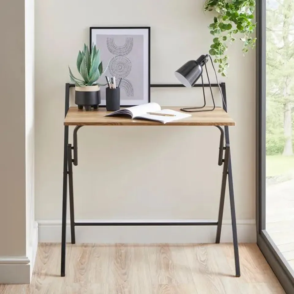 BOXED EVELYN FOLDING DESK - LIGHT OAK (1 BOX)