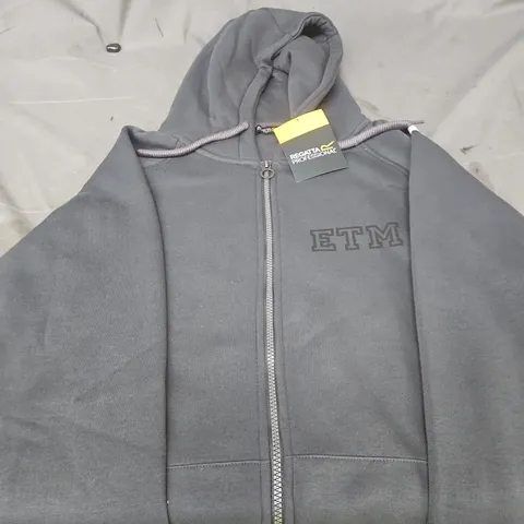 REGATTA PROFESSIONAL ZIP HOODIE – GREY WITH ETM LOGO SIZE L