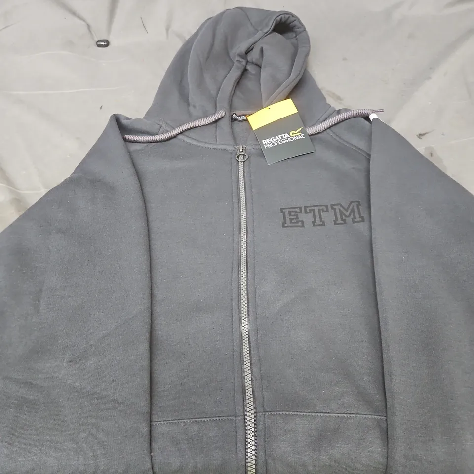 REGATTA PROFESSIONAL ZIP HOODIE – GREY WITH ETM LOGO SIZE L