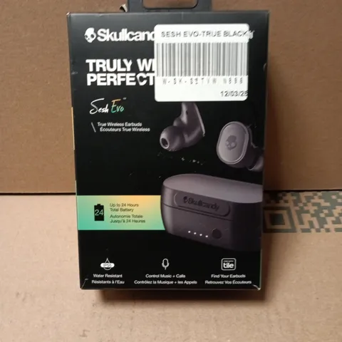 SKULLCANDY SESH EVO TRUE WIRELESS EARBUDS WITH CHARGING CASE – BLACK (BOXED)