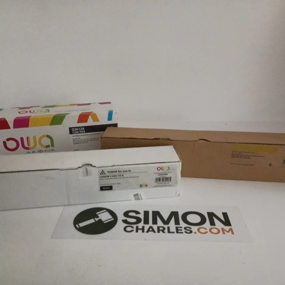 BOX OF APPROXIMATELY 12 ASSORTED PRINTER CARTRIDGES TO INCLUDE OWA ARMOR ETC