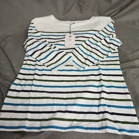 SEASALT CORNWALL SAILOR TOP IN CHALK MIX SIZE 10