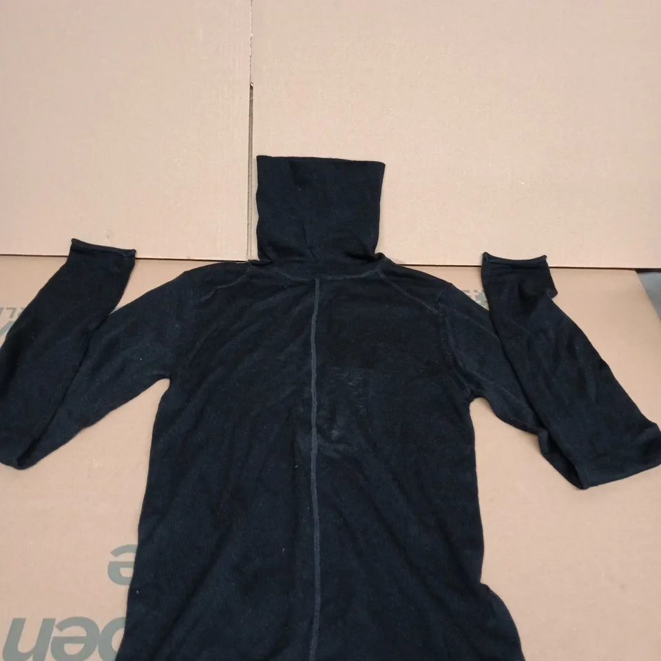 ZARA Black Hooded Knit Top, Size L