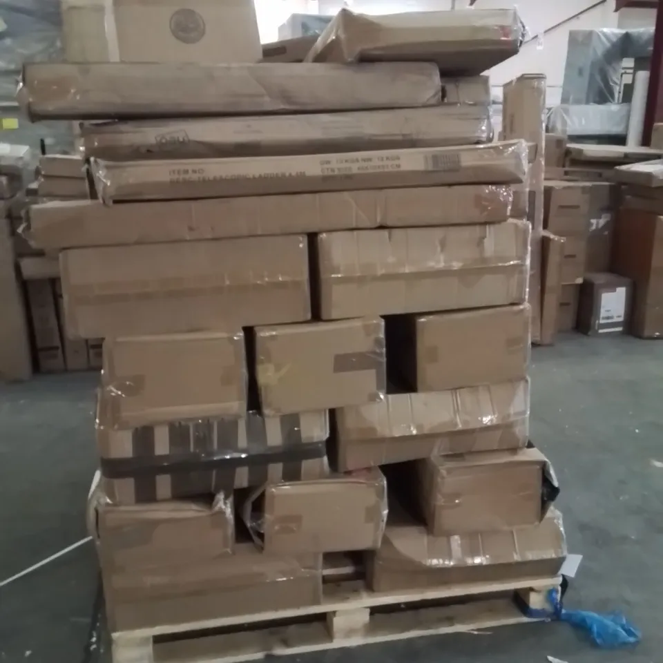 PALLET CONTAINING NEO PRODUCTS SUCH AS;TREE SKIRTS,CLOTHES HANGERS,SHELVING UNIT,MAKE UP DIVIDER 