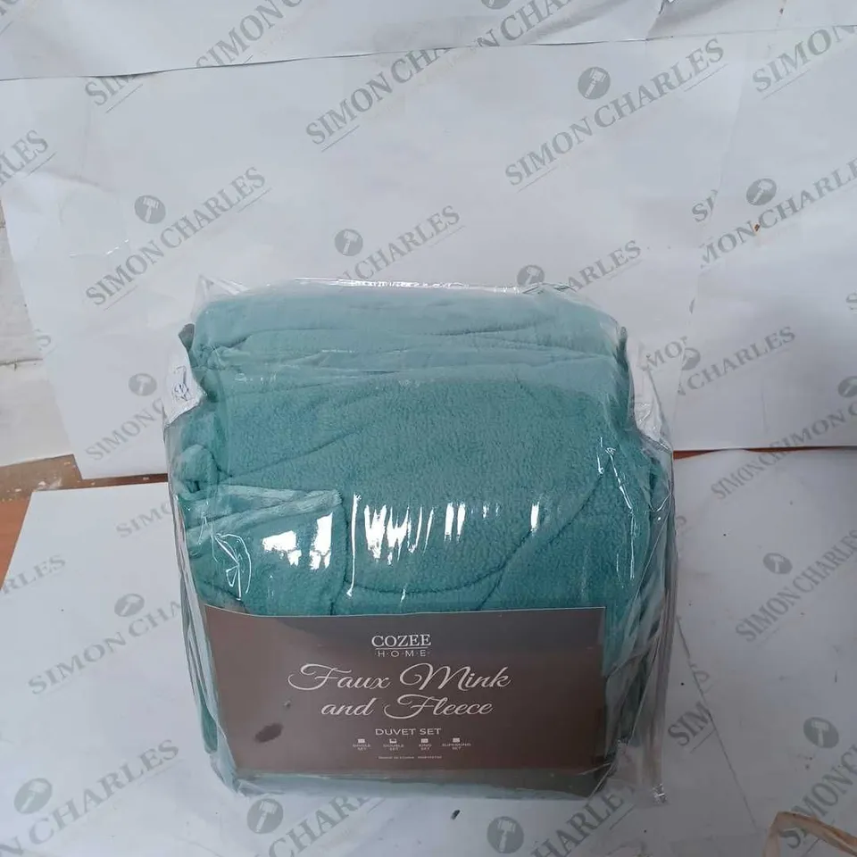 COZZEE HOME DOUBLE SET FAUX FLEECE DUSKY TEAL 