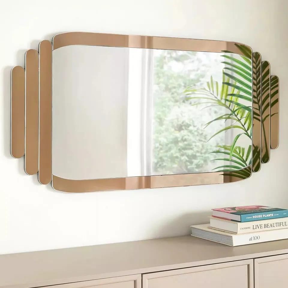 BOXED BEIGE PILL EDGE MIRROR