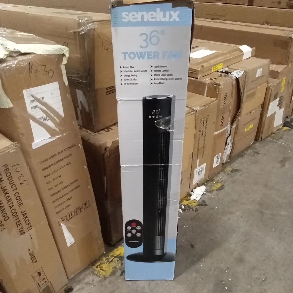 BOXED SENELUX 36" TOWER FAN - BLACK