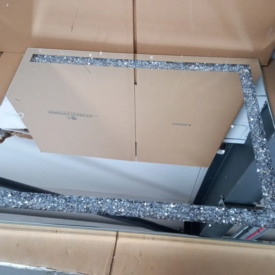 JM BY JULIEN MACDONALD LARGE ENCAPSULATED CRYSTAL LIGHT UP TABLE MIRROR