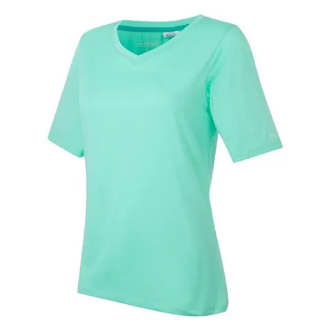 BRAND NEW REGATTA WOMENS FINGAL V NECK II TEE IN ARUBA BLUE - UK 20