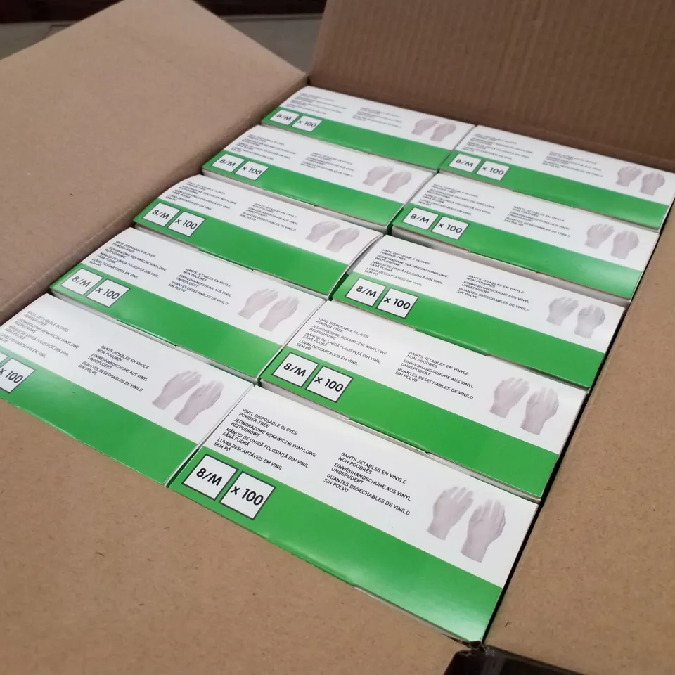 PALLET OF APPROXIMATELY 56 INTCO VINYL DISPOSABLE GLOVES 100PK BOXES - MEDIUM