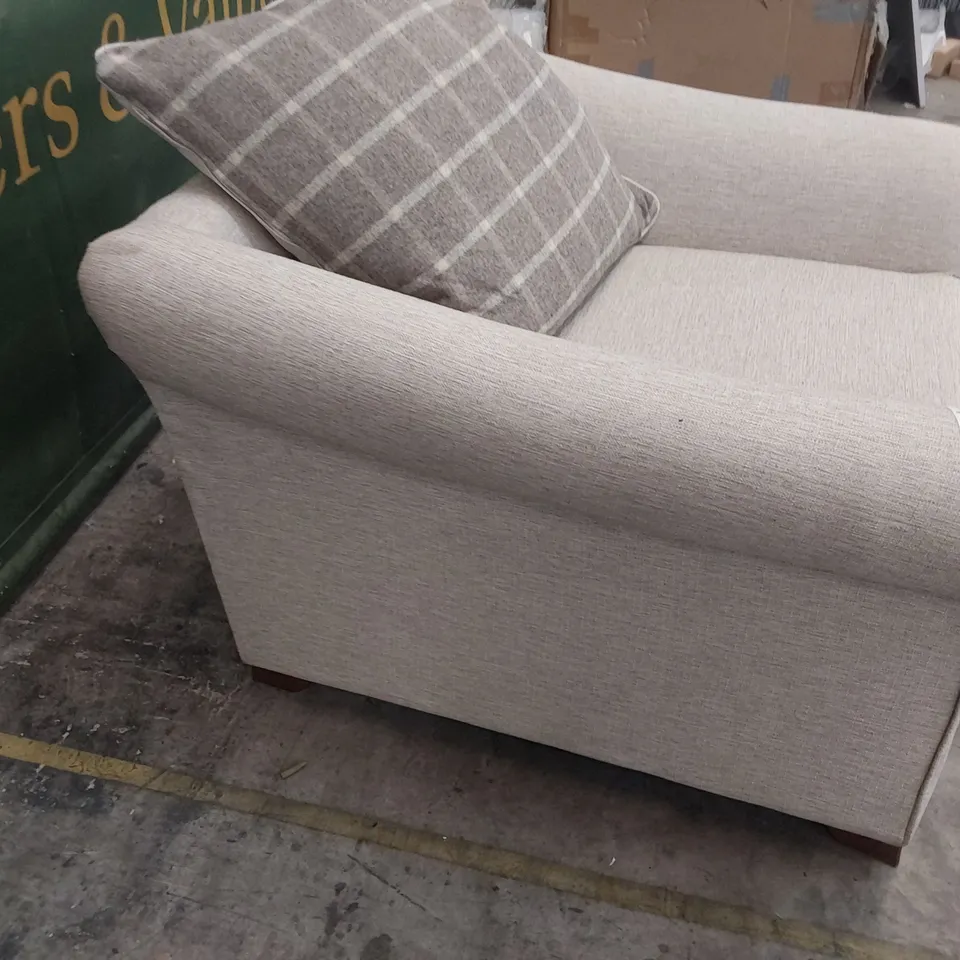 DESIGNER EASY CHAIR BEIGE FABRIC