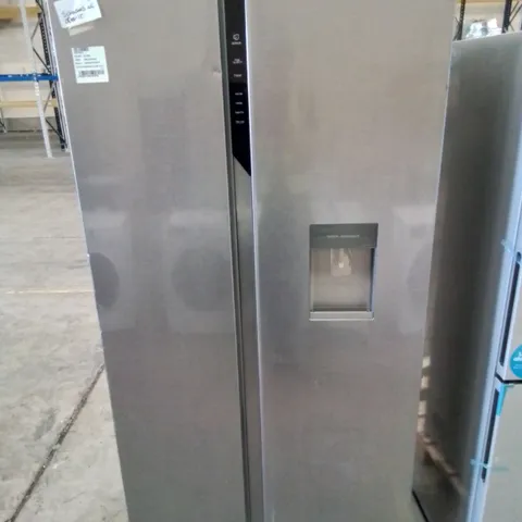 HAIER FREESTANDING AMERICAN STYLE FRIDGE FREEZER IN SILVER-COLLECTION ONLY-