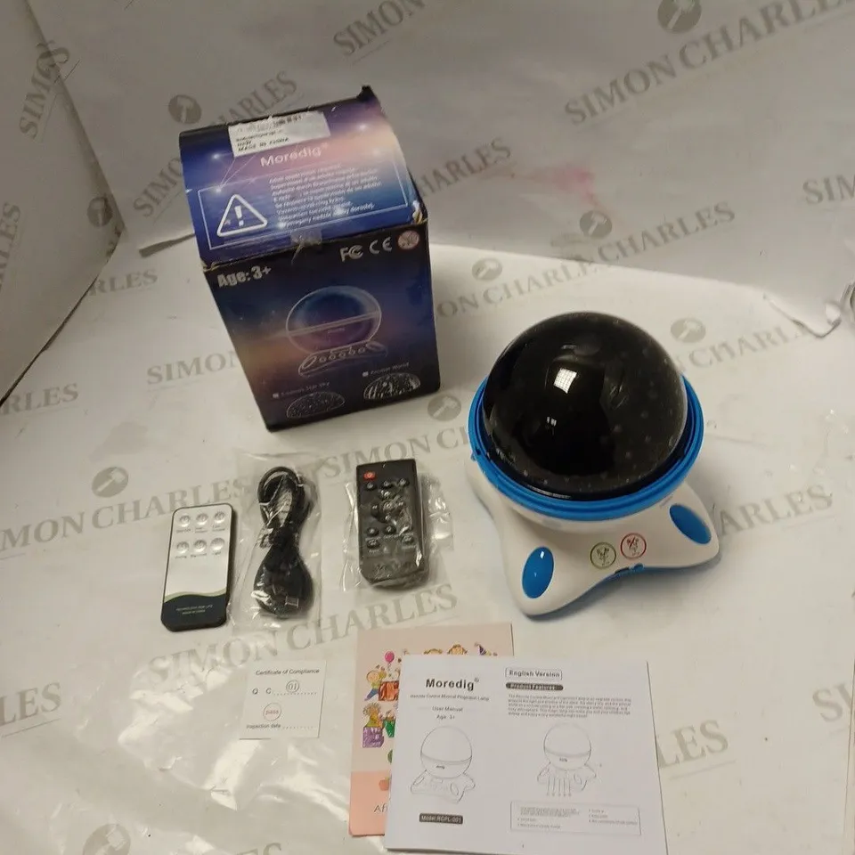 BOXED MOREDIG ROTATION NIGHT LIGHT PROJECTOR WITH REMOTE CONTROL, USB CABLE AND MANUAL