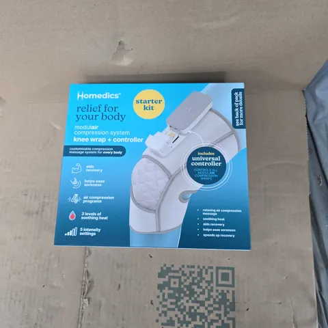 HOMEDICS RELIEF FOR YOUR BODY MODULAR COMPRESSION KNEE WRAP + CONTROLLER STARTER KIT