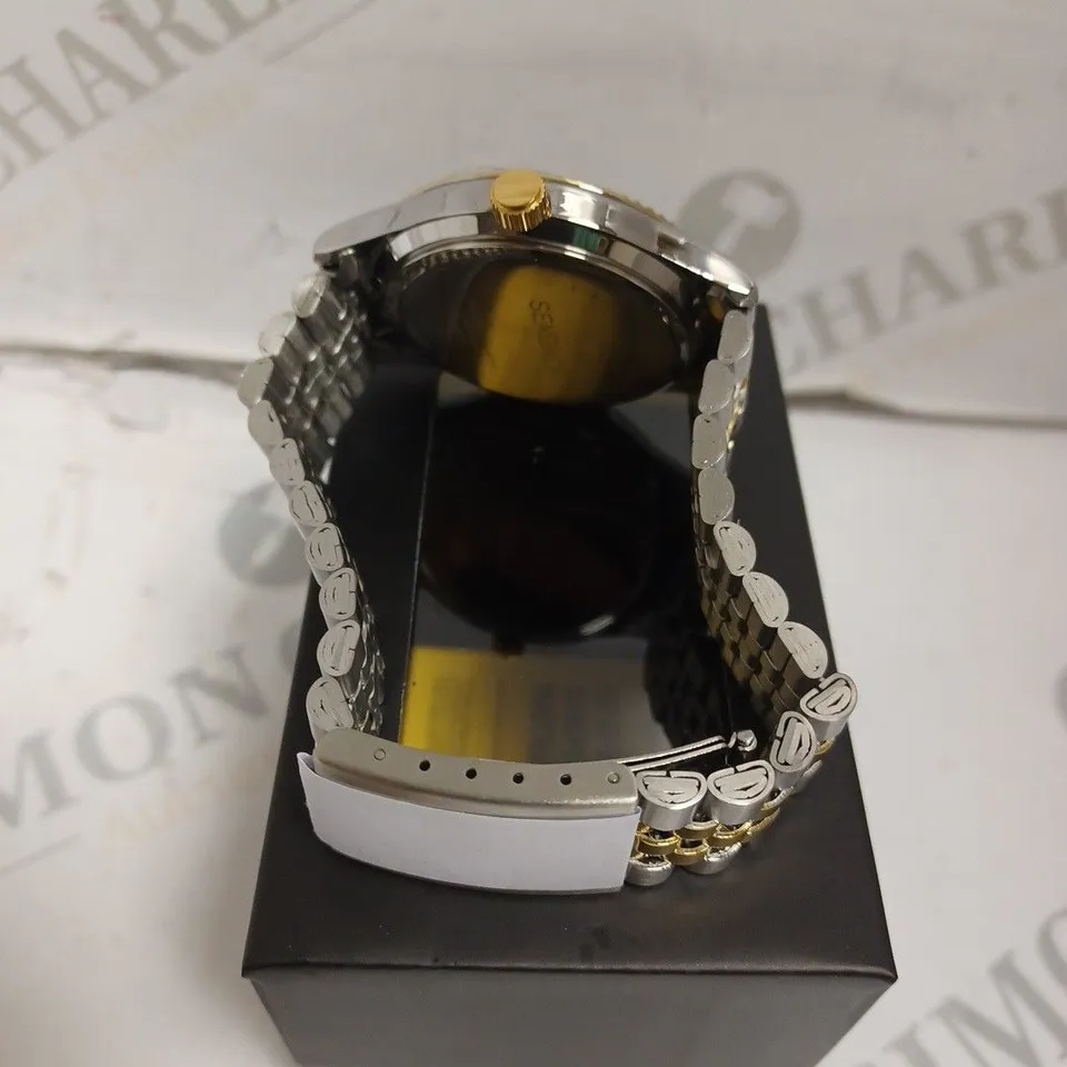 BOXED SEKONDA GENTS CLASSIC TWO TONE WATCH WITH STAINLESS STEEL BRACELET - JAPAN MOVEMENT - 5 ATM. 