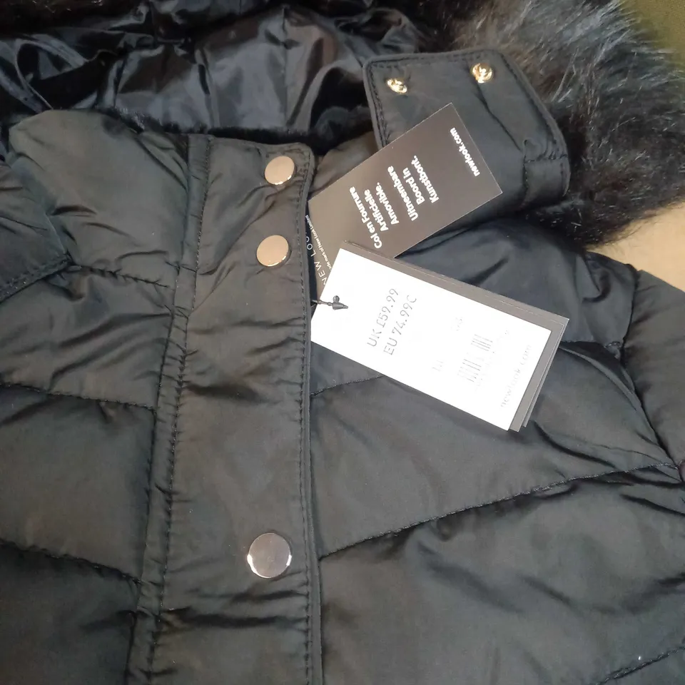 NEWLOOK BLACK PUFFER COAT - SIZE 10