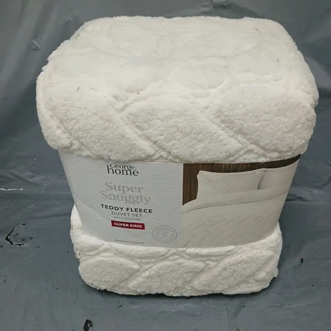 SUPER SNUGGLE TEDDY FLEECE DUVET SET IN CREAM SIZE SUPER KING