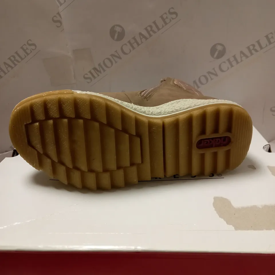 RIEKER TAUPE LACE UP BOOTS - SIZE 4