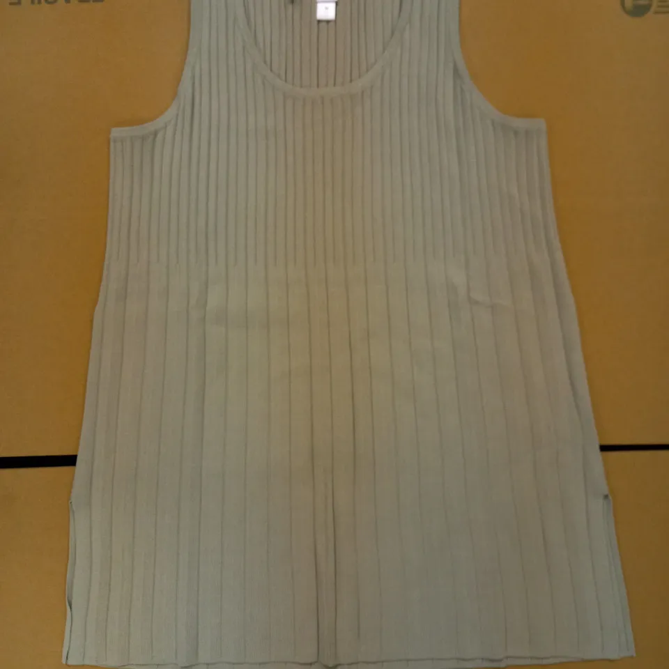 BRAND NEW MARLAWYNNE KNIT PLEAT TUNIC TANK TOP MINT GREEN SIZE M