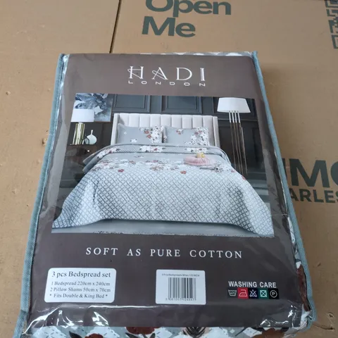 HADI LONDON 3PCS BEDSPREAD SET - DOUBLE/KING