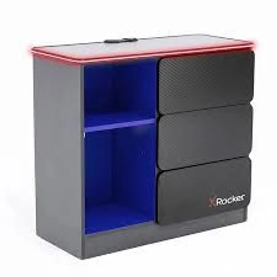 BOXED CARBON-TEK LED CHEST OF 3 DRAWERS - GREY/BLUE RGB (1 BOX)